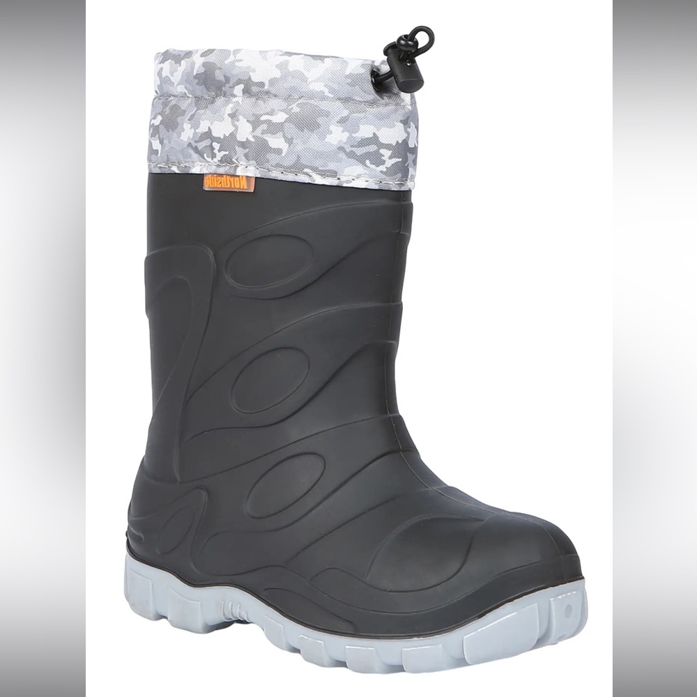 Northside Black and Gray Kids Rain & Snow Boots